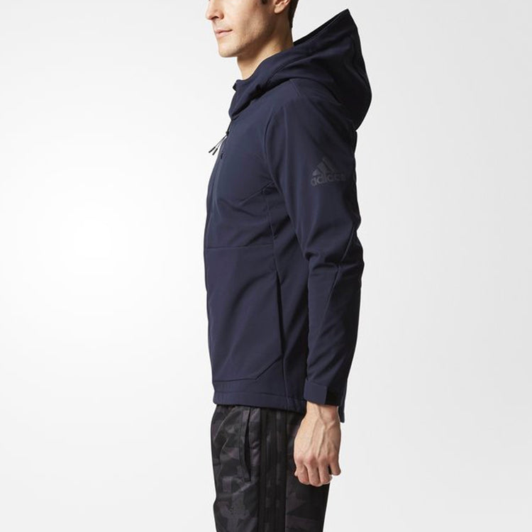 adidas Sports Training Woven Hooded Jacket Blue CD4430