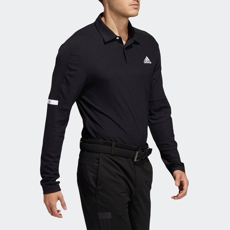 adidas logo Golf Sports Long Sleeves polo Black FJ9923