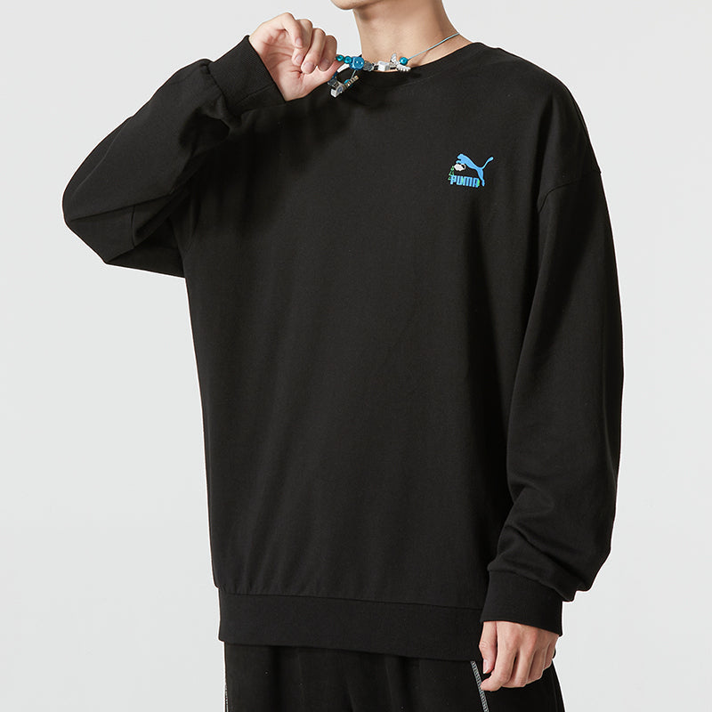 PUMA Logo Crew Neck Sweatshirt 'Black' 538780-01