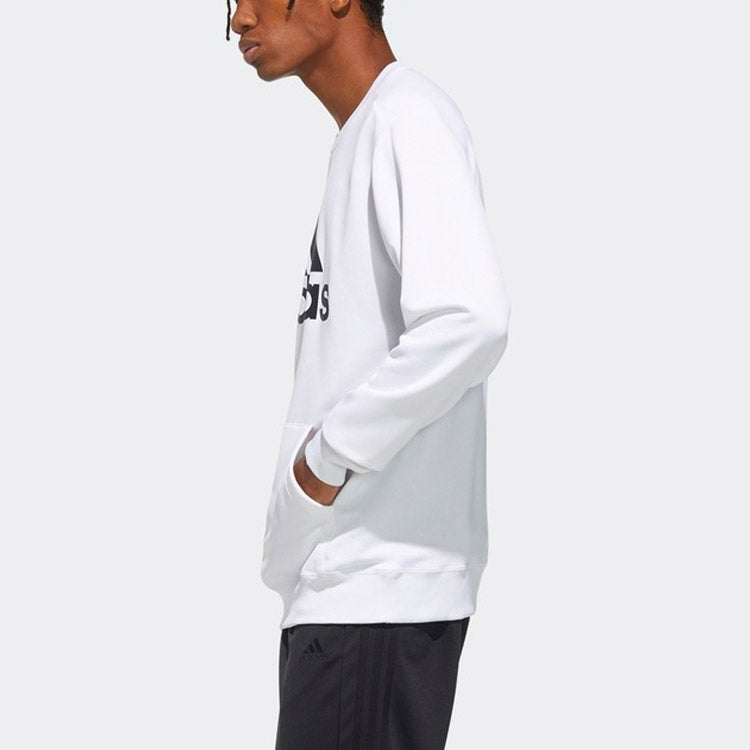 adidas M MH SW Crew 20 Logo Printing Casual Sports Round Neck White FM5344