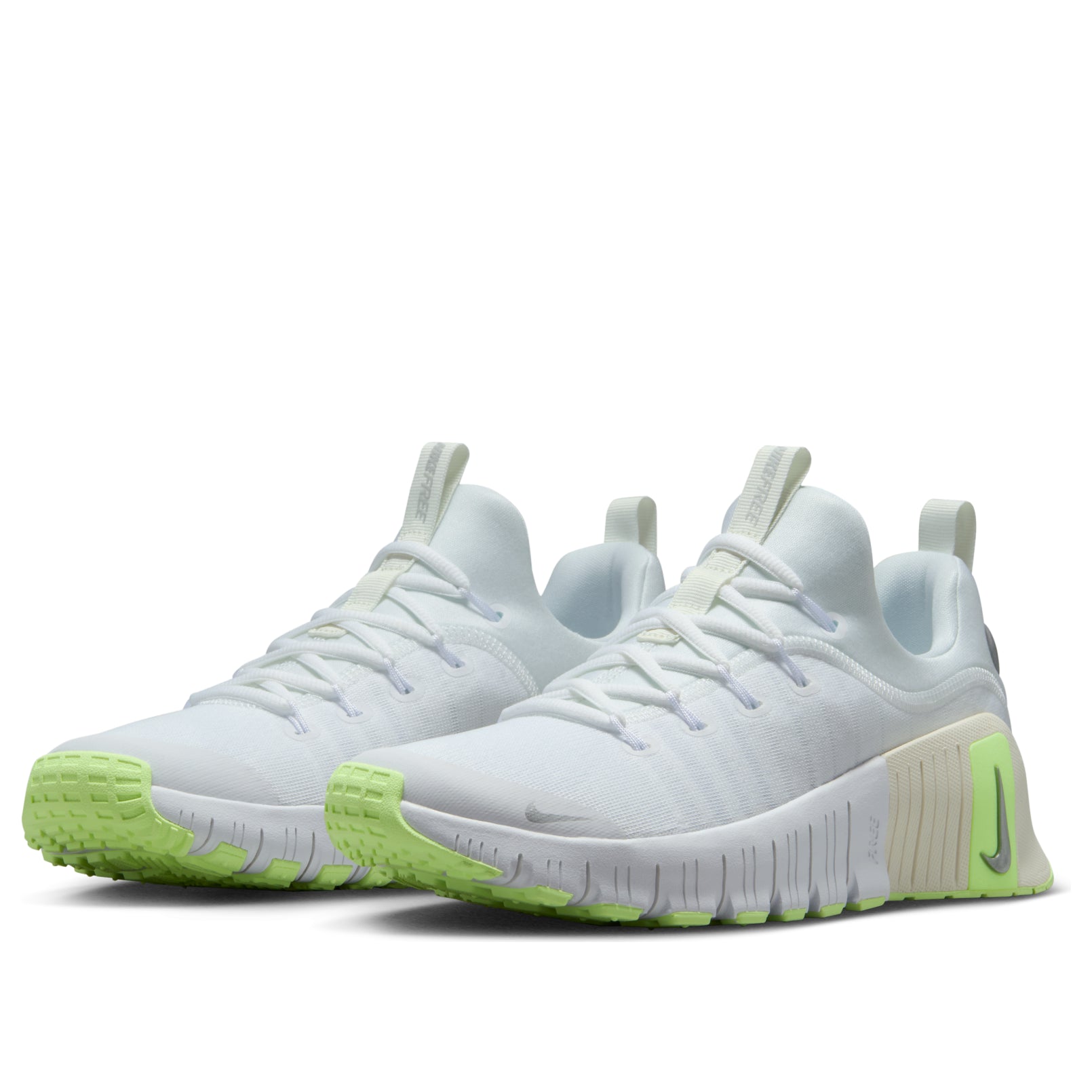 (WMNS) Nike Free Metcon 6 'White Metallic Silver Barely Volt' FJ7126-108