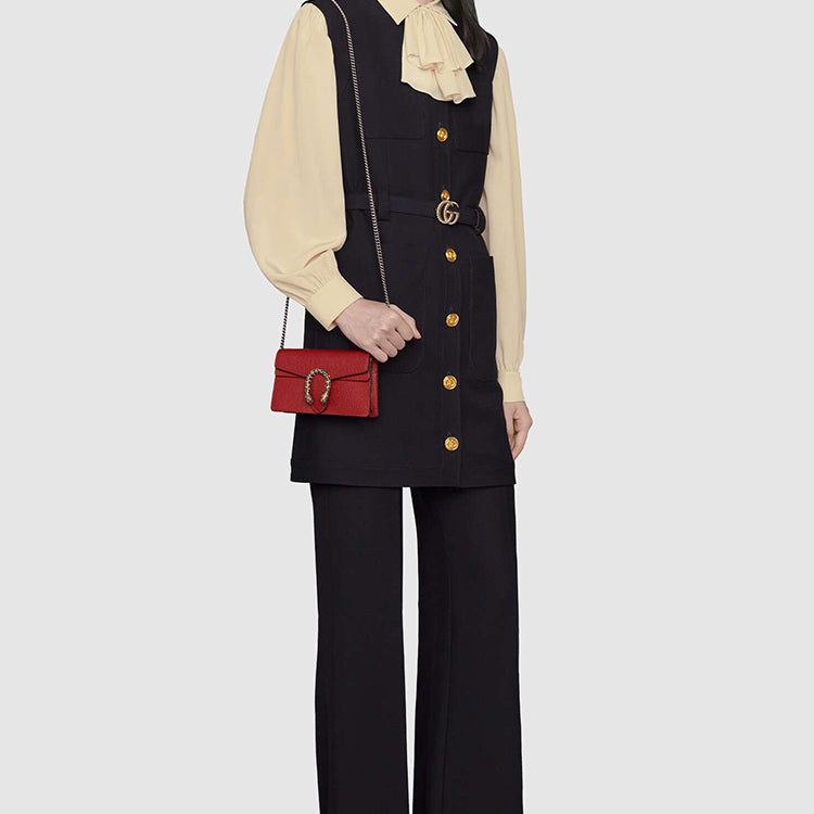 (WMNS) Gucci Dionysus Series Leather Bag Single-Shoulder Bag Mini Size 'Red' 476432-CAOGX-8990