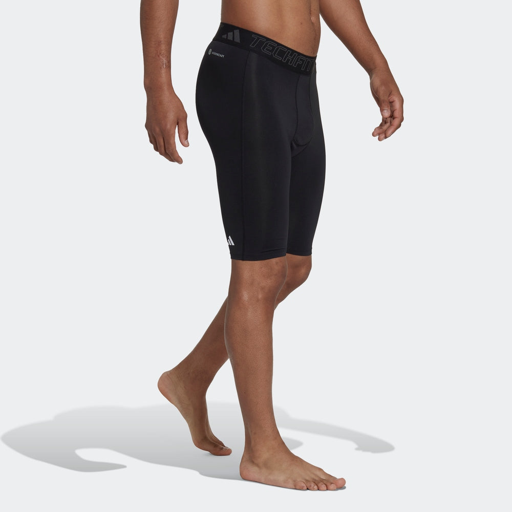 adidas Sports Gym Solid Color Logo Tight Shorts Black HJ9921