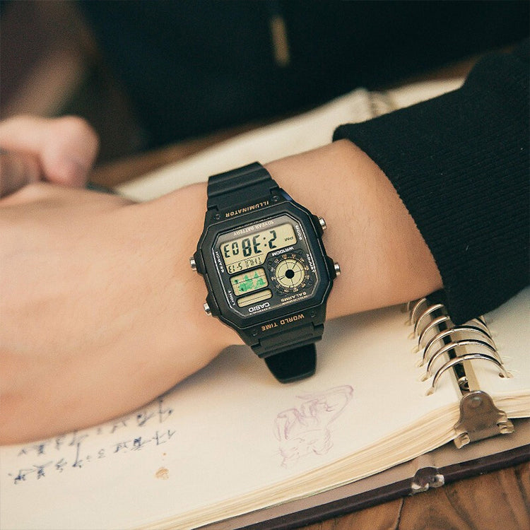 CASIO G Shock Waterproof Mens Black Digital AE-1200WH-1B