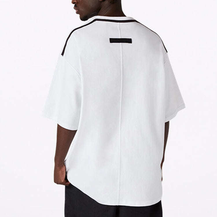 Converse Solid Color Loose Round Neck Short Sleeve Couple Style White 10020975-A01
