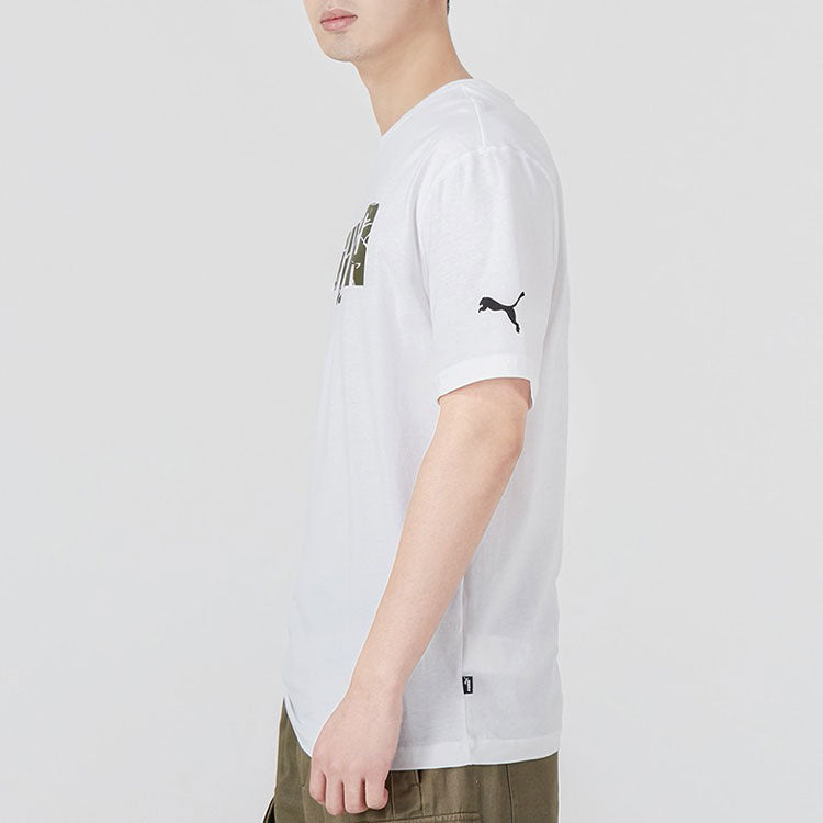 PUMA Explosion Cracks Logo Tee 'White' 671605-52