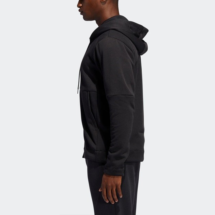 adidas Athleisure Casual Sports Cardigan Hooded Jacket Black FP8206