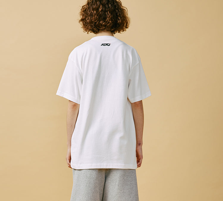 PJs Vigor Reggae Surf Pattern Printing Cotton Short Sleeve Unisex White 20SSTS1029-P