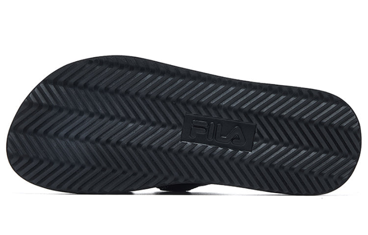(WMNS) FILA Thick Sole Velcro Black Slippers F62W024502FBK