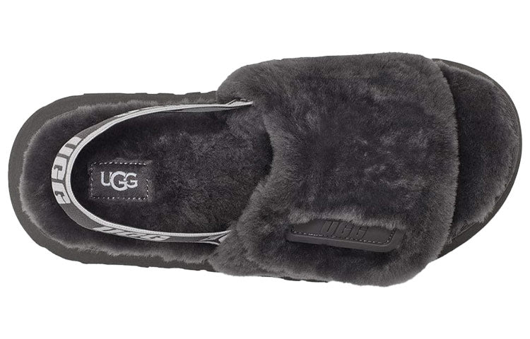 (WMNS) UGG Disco Slide Thick Sole Gray Slippers 1112258-DGRY