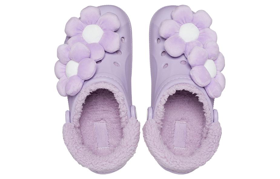 (WMNS) Crocs Baya Lined Fuzz Strap Singles Day 'Purple White' 209234-90H