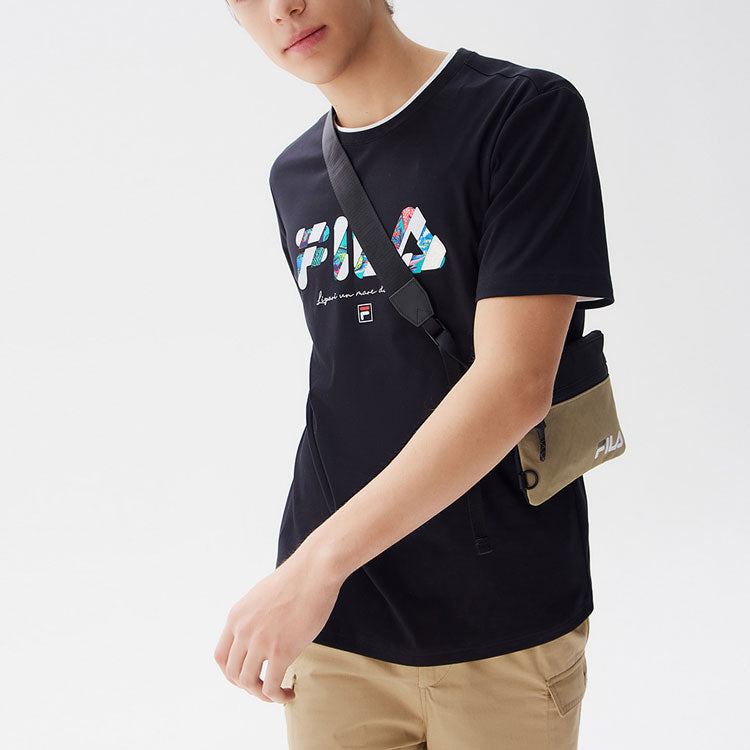 FILA Logo Alphabet Printing Sports Short Sleeve Black F11M128105F-BK