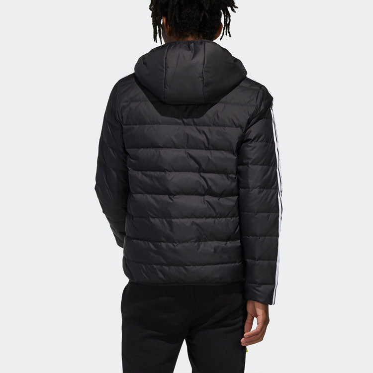 adidas neo Windproof Stay Warm Casual hooded Zipper Down Jacket Black GJ8784