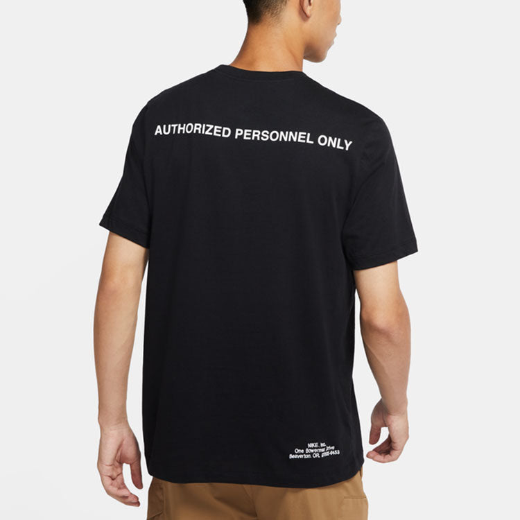 Nike SS22 Logo Printing Round Neck Short Sleeve Black DO8324-010