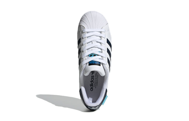 (GS) adidas originals Superstar J 'White Black Blue' FY1552