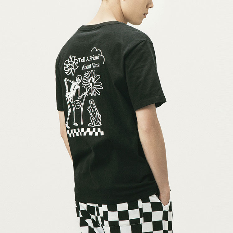Vans Unisex Printing Round-neck Short Sleeve Black VN0A5F3IBLK