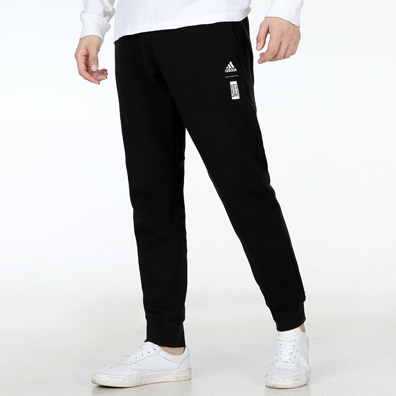 Men's adidas Wj Pnt Swt Martial Arts Series Logo Knit Bundle Feet Sports Pants/Trousers/Joggers Black HE5128