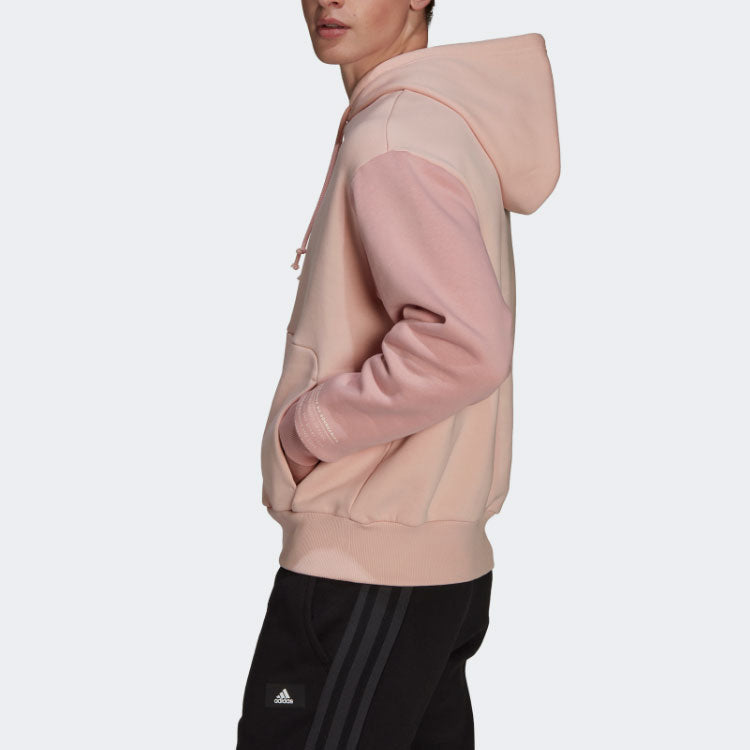 adidas Colorblock Splicing Loose Sports Couple Style White Pink HU0413