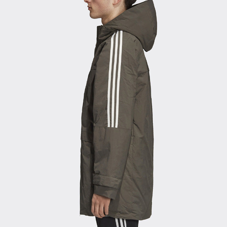 adidas Duck Down Full Zip Hooded Grey Parka Jacket DH5027