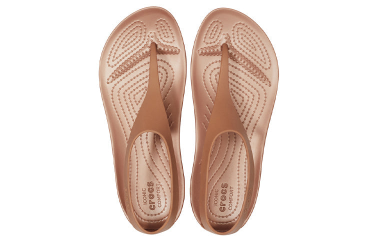 (WMNS) Crocs Serena Flip 'Brown' 205468-860