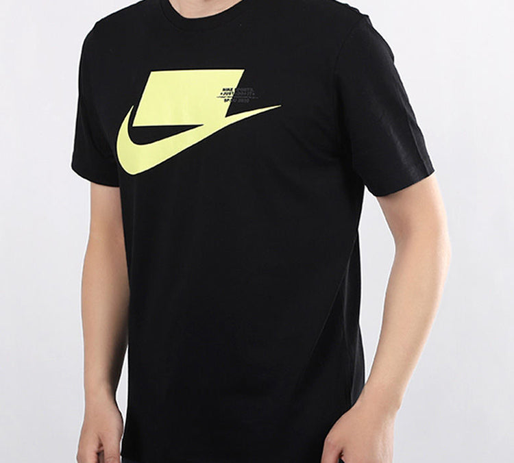Nike Sportswear Chest Large Printing Short Sleeve Black Yellow Blackyellow CK2227-013