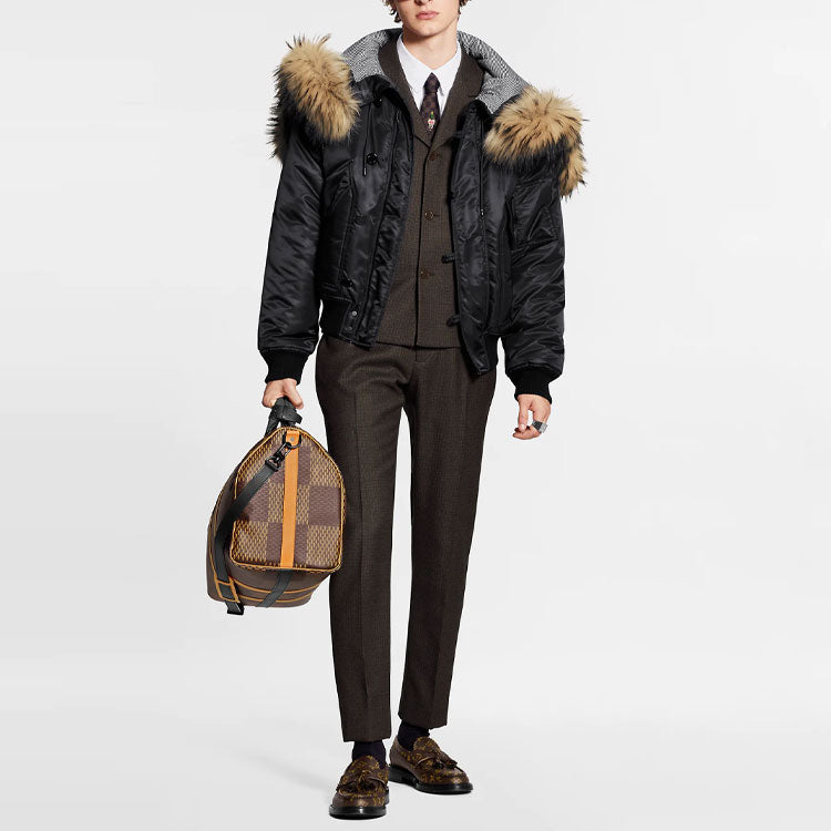 LOUIS VUITTON x Nigo Embroidered LV Mountain Aviator Blouson Noir 1A7X01