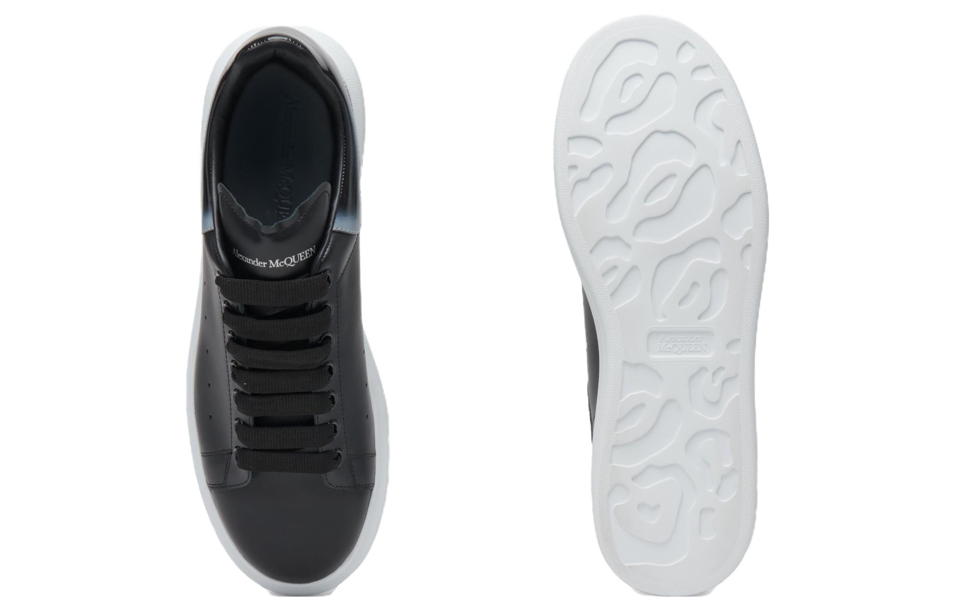 Alexander McQueen Larry Leather Sneakers 'Black White' 777367WIE9G1081