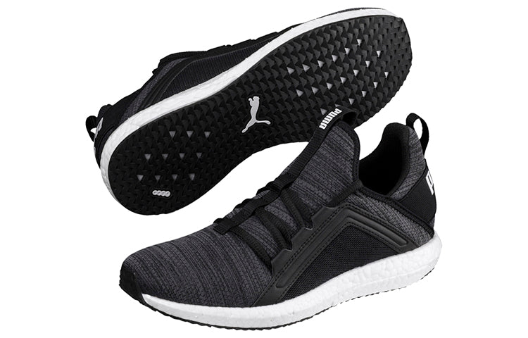 (WMNS) PUMA Mega Energy Heather Knit Low-top Running Shoes Black/White 191096-05