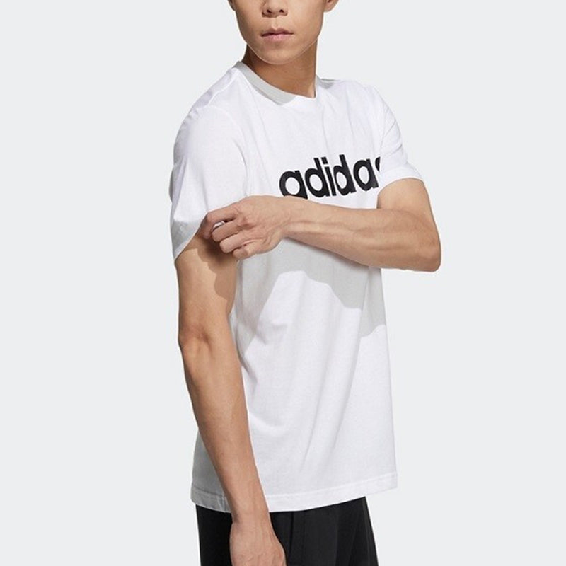 adidas neo M Ce Logo T1 Logo Printing Sports Round Neck Training Short Sleeve White GP4885