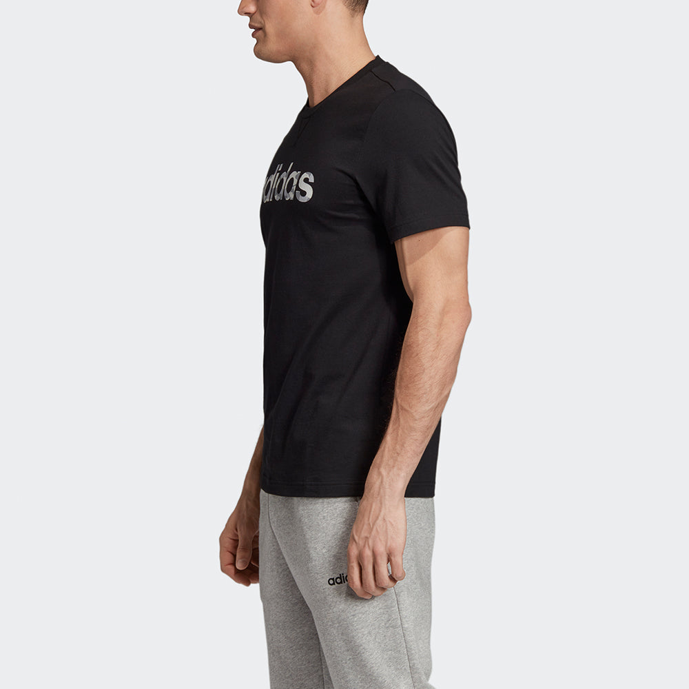 adidas E Camo Lin Tee Training Sports Round Neck Short Sleeve Black EI9755