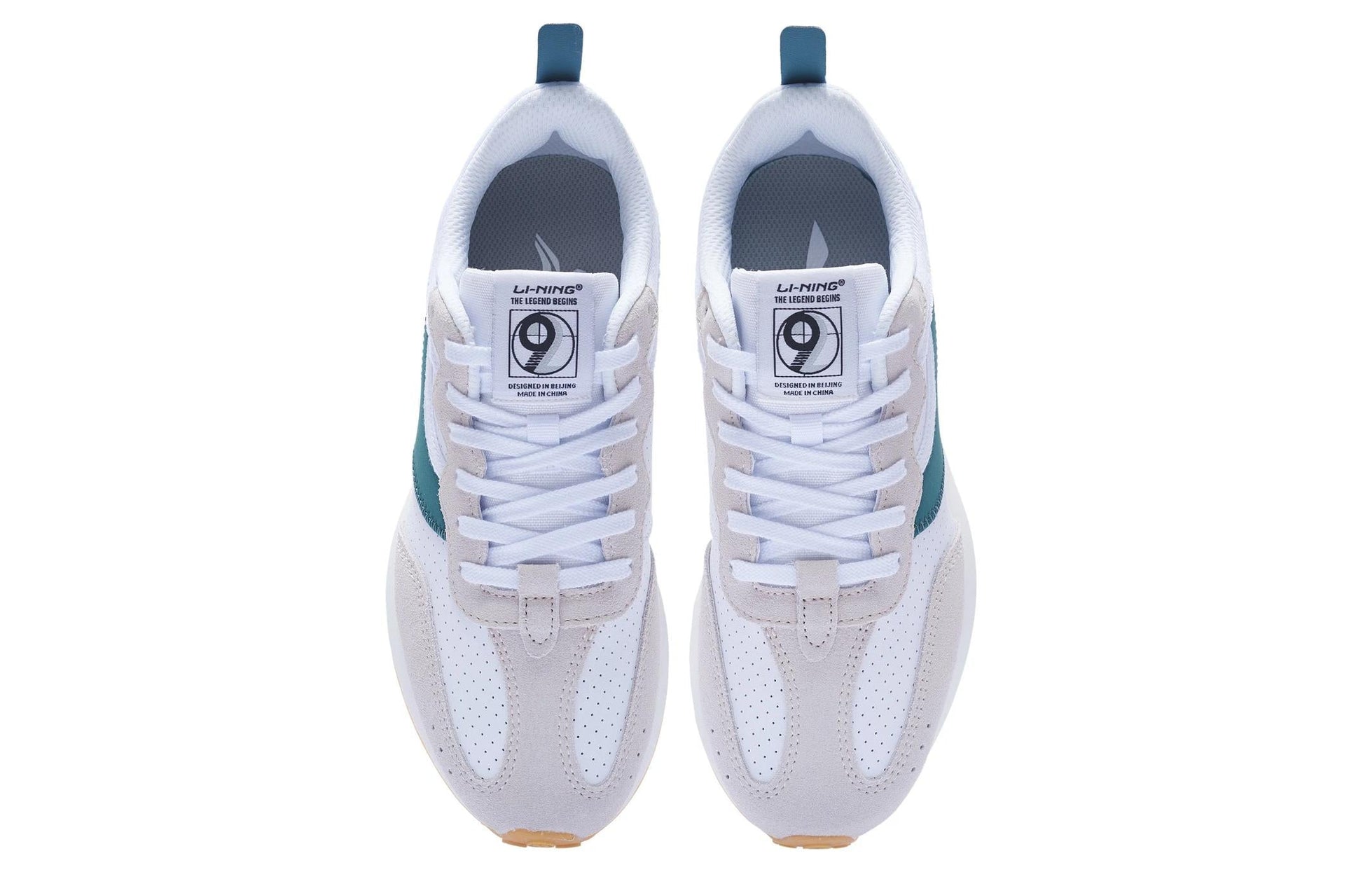 Li-Ning Cosmos Classic Trainers Retro Walking Shoes 'White Beige Teal' AGCT048-1