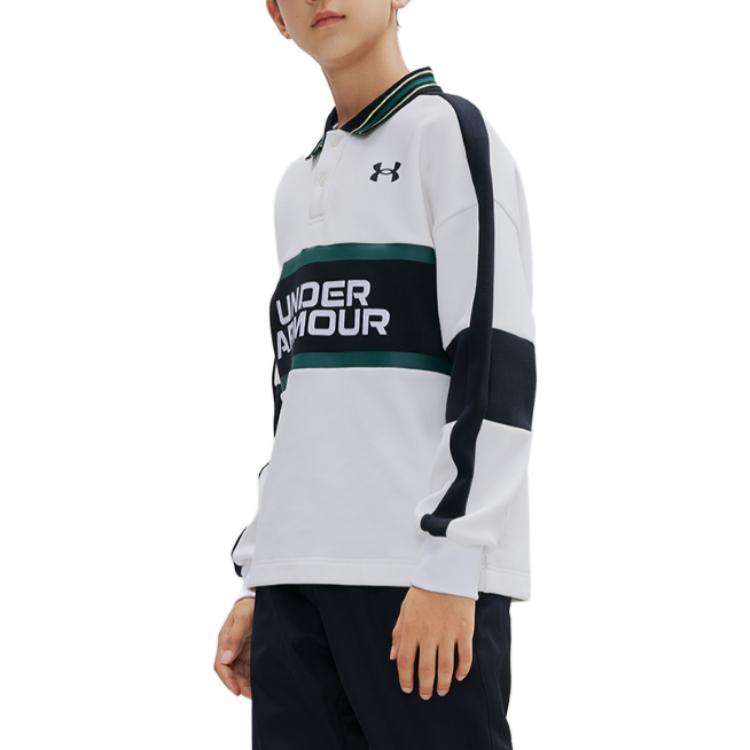 (GS) Under Armour Sport Polo Shirt 'Black White Orange' 233102211