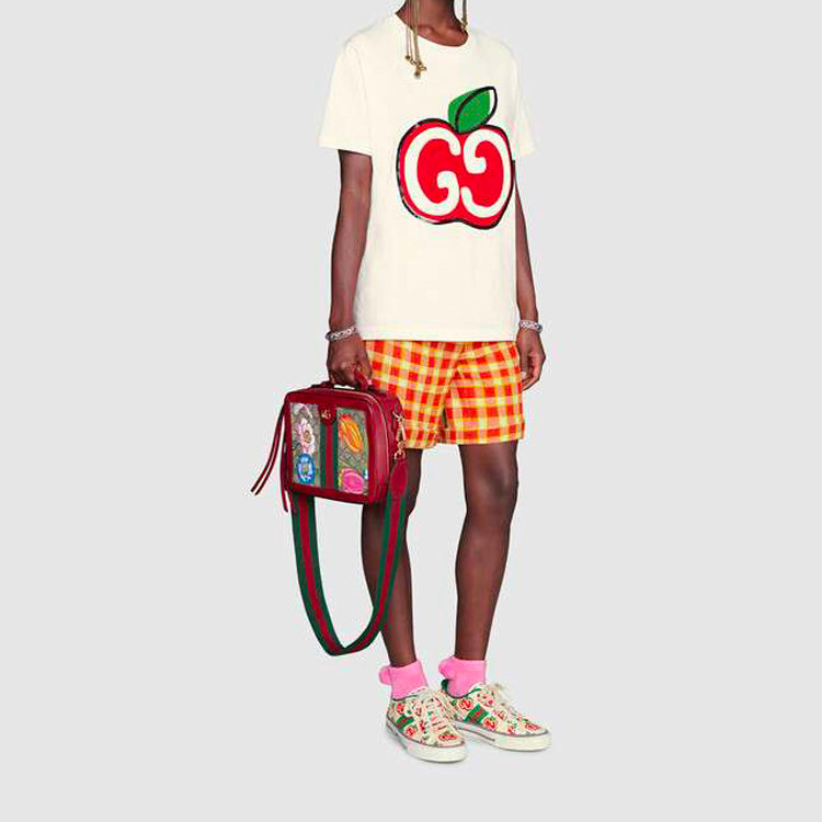 (WMNS) Gucci Apple Double G Printing Female White 580762-XJB7U-9381