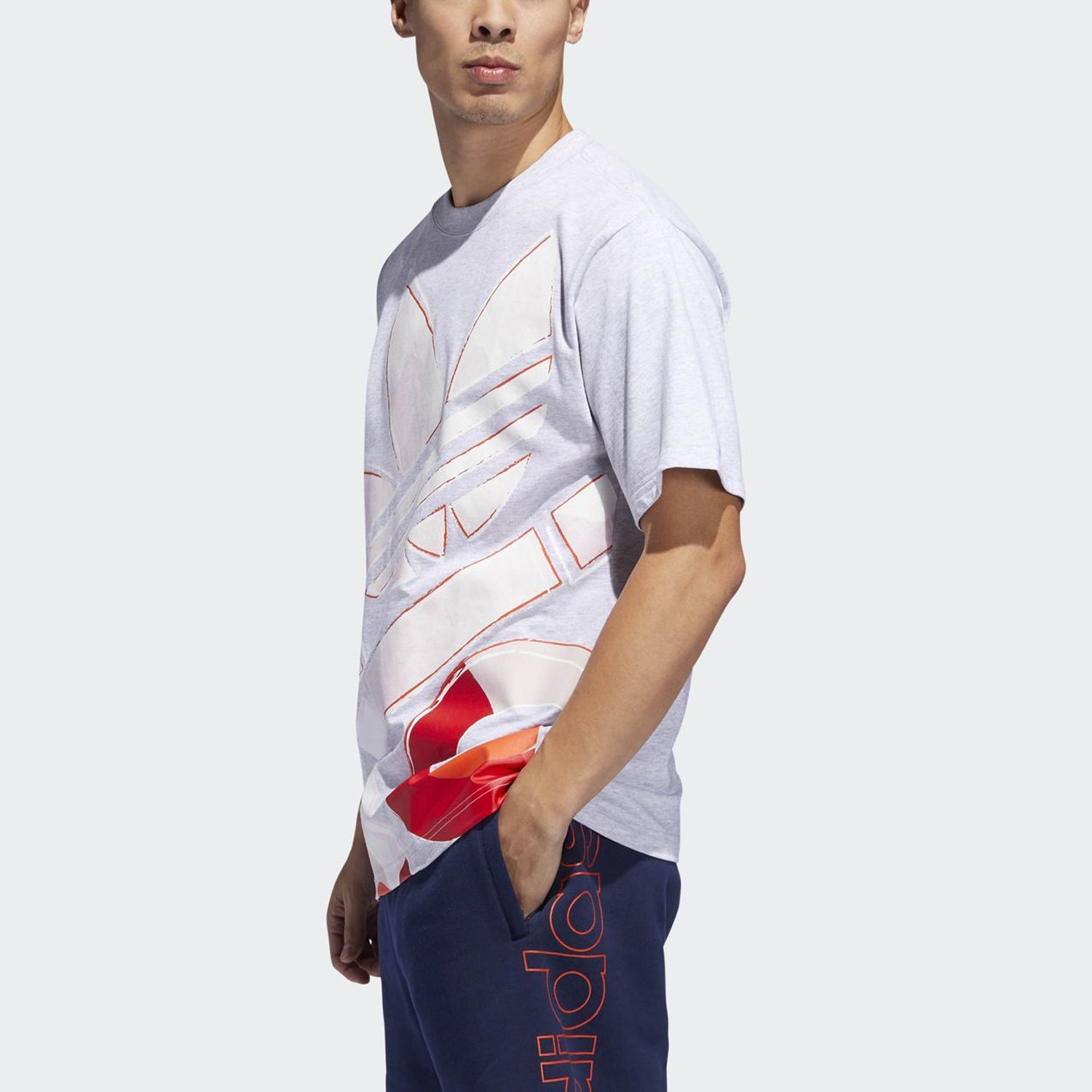 adidas originals Large Logo Graffiti Sports Short Sleeve Gray DV3288