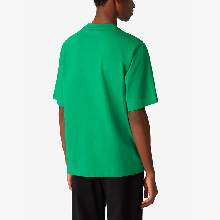 Men's KENZO SS21 Tiger Head Pattern Embroidered Logo Loose Round Neck Short Sleeve Green FB55TS0694YF-56