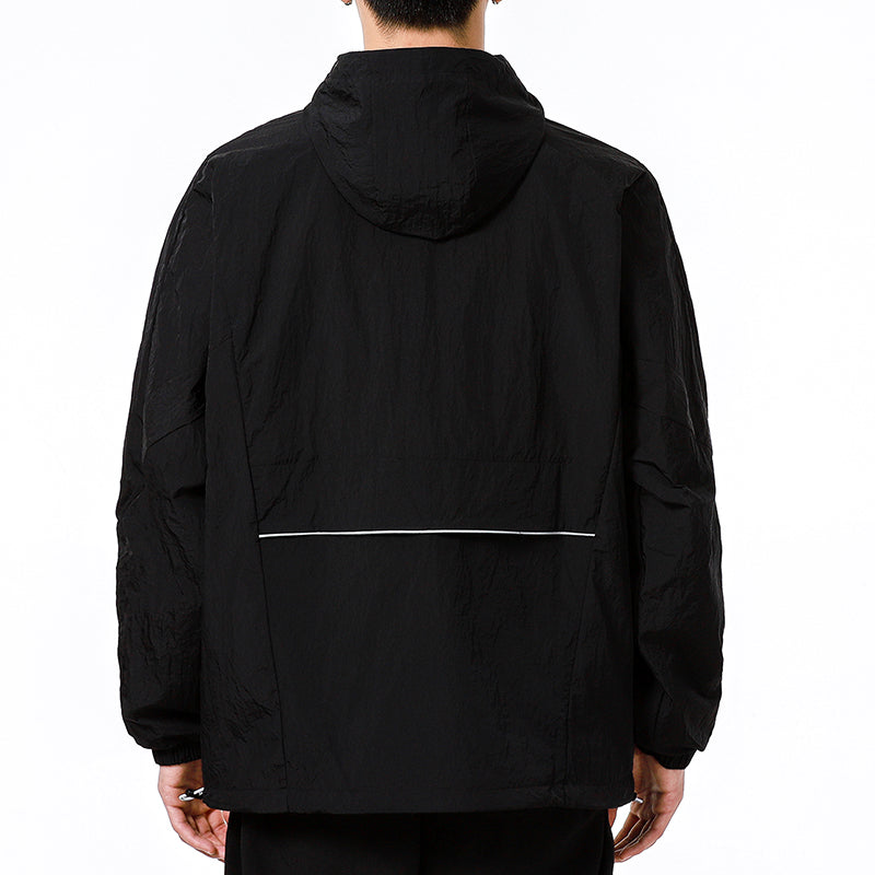adidas Athleisure Casual Sports hooded Training Knit Jacket Black H40213