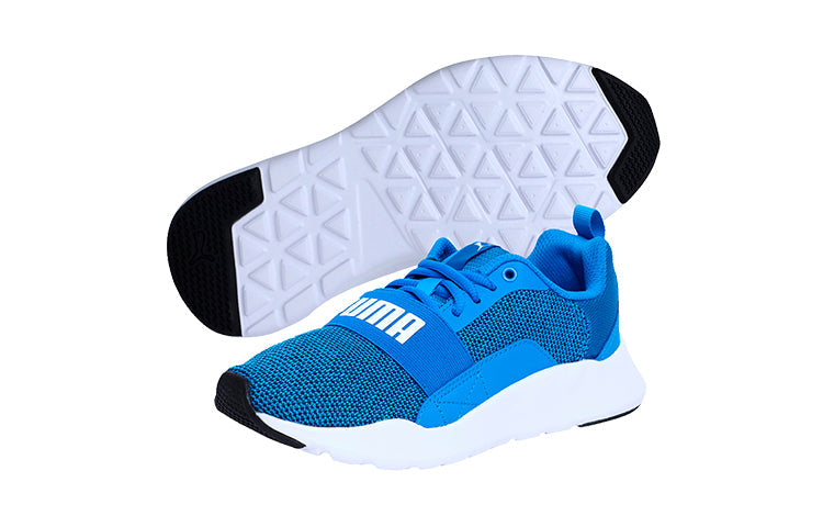 (GS) PUMA Wired Knit Low Top Running Shoes Blue/White 367381-05