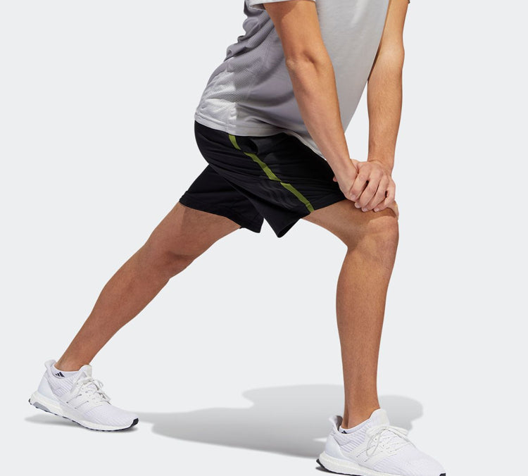 adidas Side Green Stripe Training Sports Shorts Black DZ7621