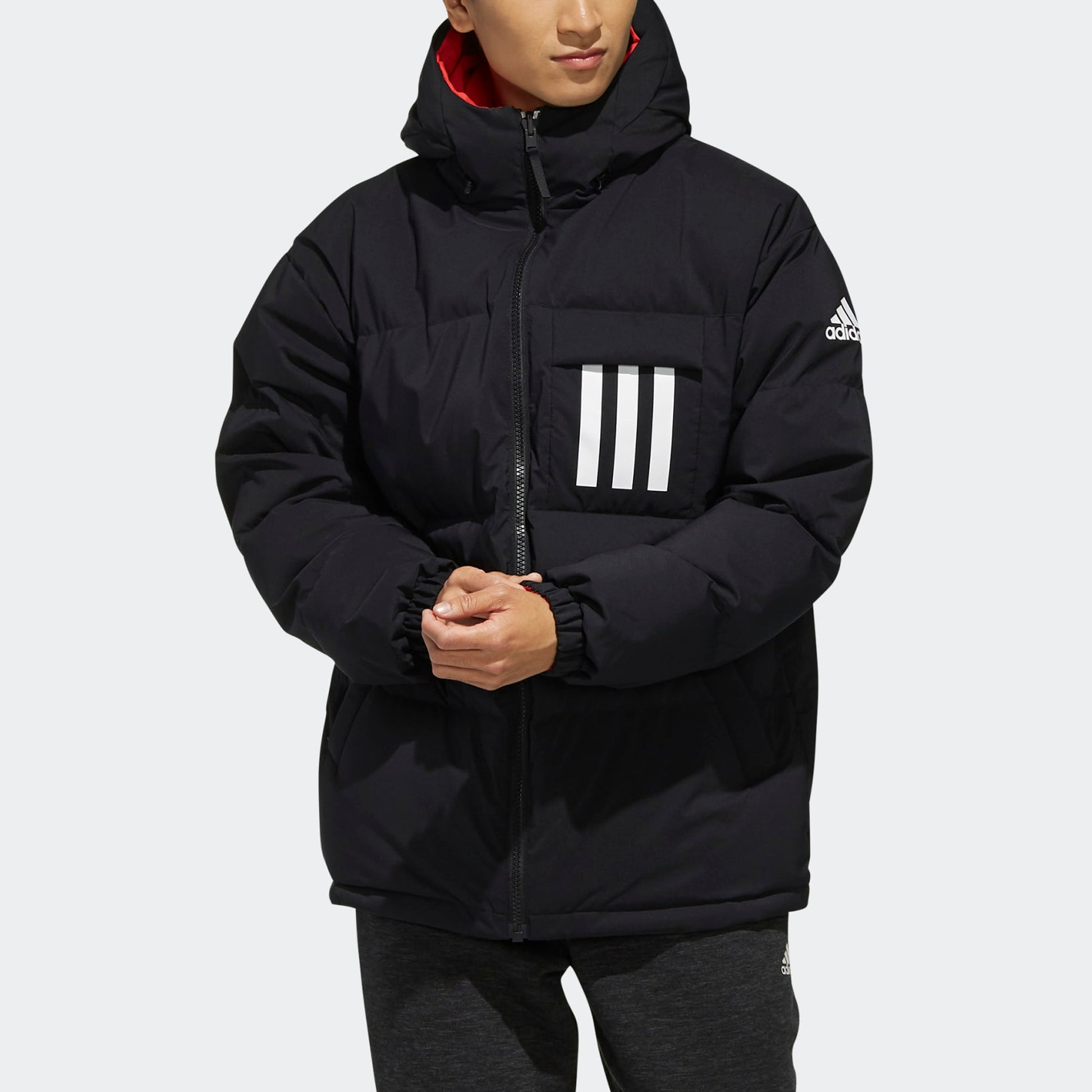 adidas Rev 3st Down Ho Stay Warm Reversible Outdoor hooded down Jacket Black EH4011