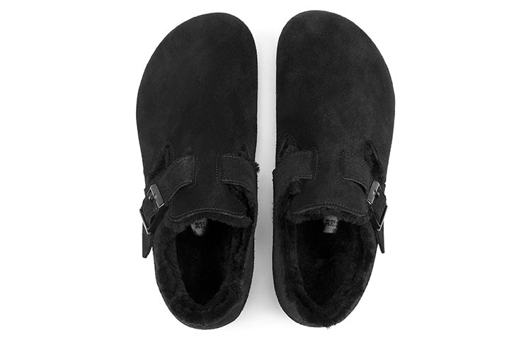 Birkenstock London Shearling Suede Leather 'Black' 1014960