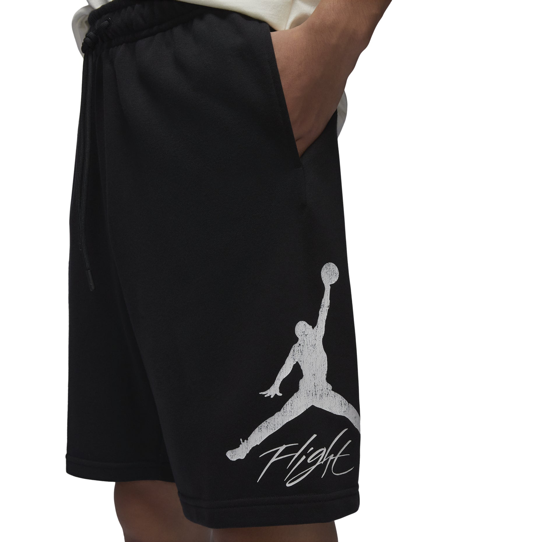 Air Jordan Essentials Fleece Shorts Asia Sizing 'Black White' FV7310-010