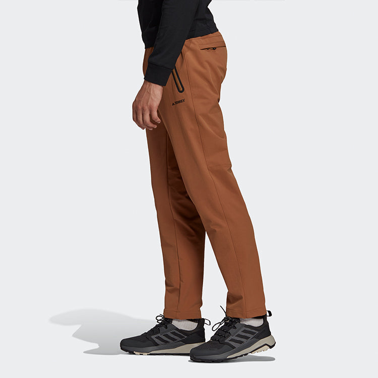 adidas Xplr Lt Ss Pant Solid Color Outdoor Casual Sports Knit Long Pants Orange GE9935