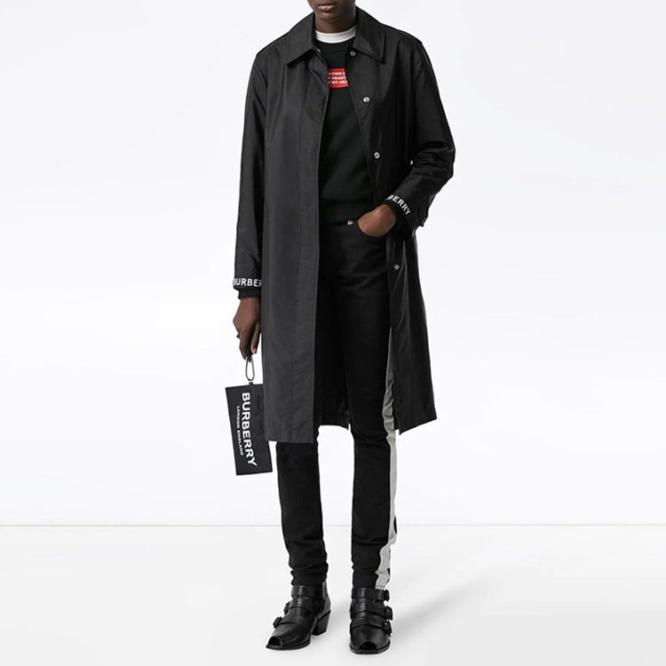 Burberry Slogan Printing Round Neck Long Sleeves Black 80171551