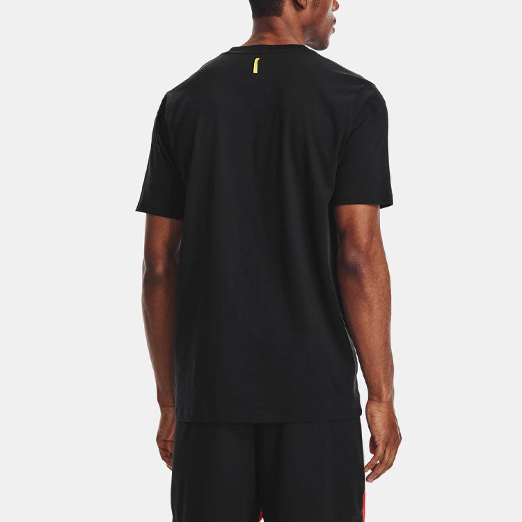 Men's Under Armour Curry Casual Round Neck Cotton Short Sleeve Black 1362819-001