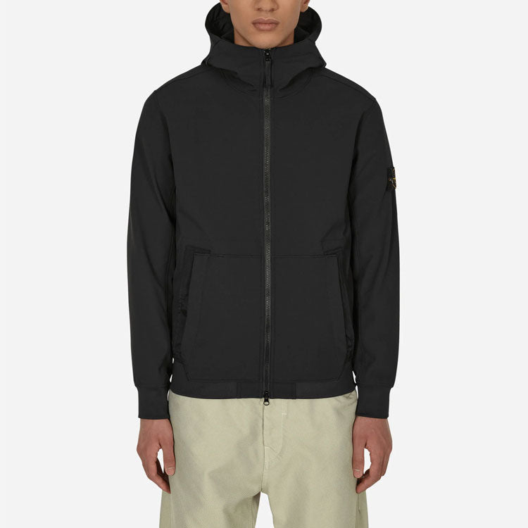 STONE ISLAND Soft Shell Hooded Jacket 'Black' 7715Q0122-V0029