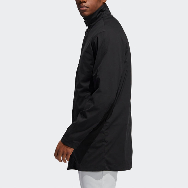 adidas Stand Collar Button Golf Long Sleeves Jacket Black FS2521
