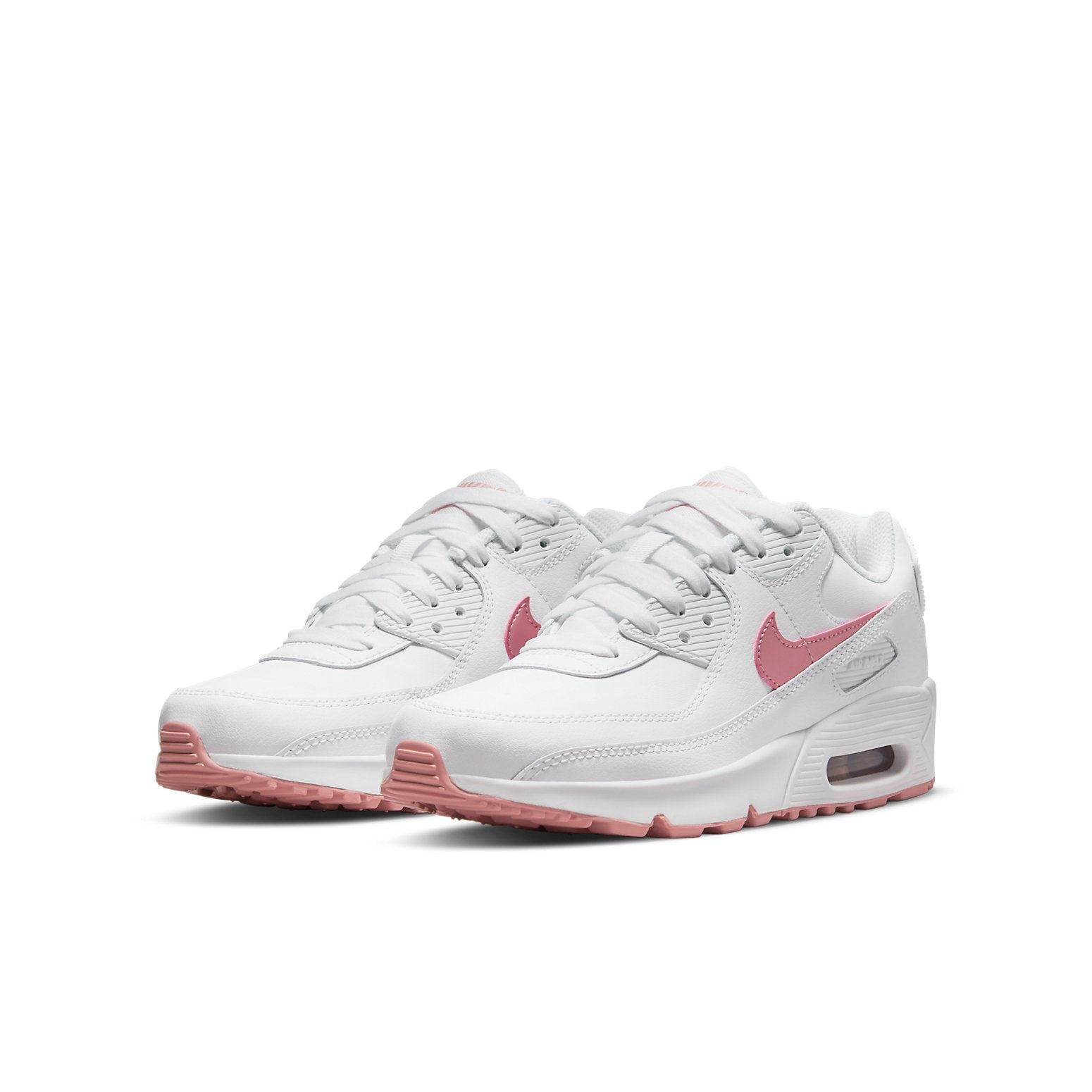 (GS) Nike Air Max 90 Leather 'White Pink Glaze' CD6864-115