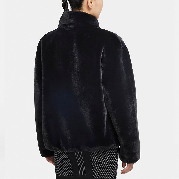 (WMNS) Nike Sportswear Oversized Swoosh Logo Jacket 'Black' CU6558-010