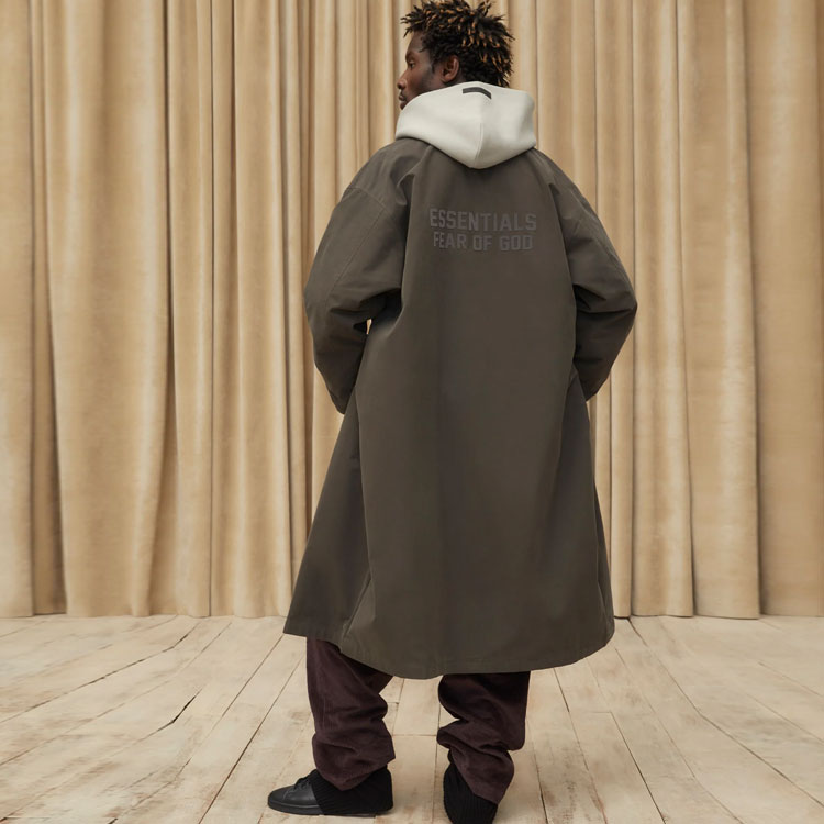 Fear of God Essentials SS23 Long Coat 'Off-Black' FOG-SS23-049