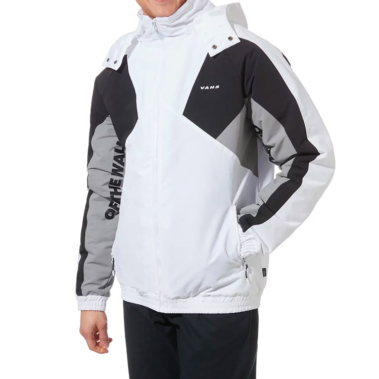 Men's Vans Contrast Color Stitching hooded Athleisure Casual Sports Jacket White VN0A49K2YB2